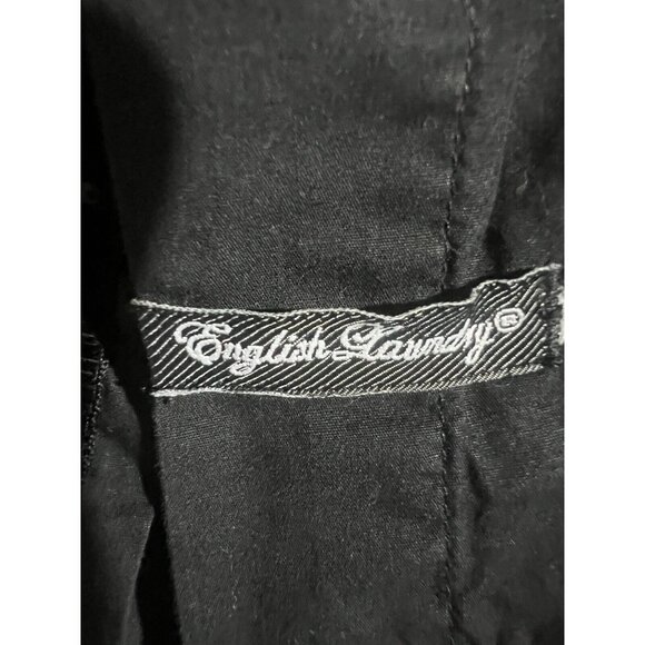 English Laundry Mens Black Shirt L Button Up Embroidered Christopher Wicks M23 - Picture 4 of 14